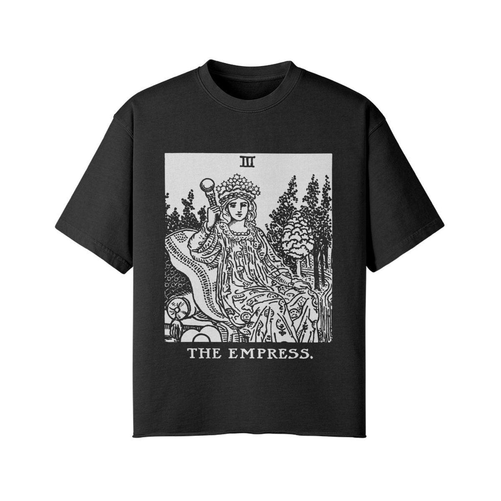 The Empress Shirt - Tarot Shirt - Oversized Street wear - Unisex Faded Raw Hem T-shirt