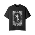 The World Card Shirt - Tarot Shirt - Streetwear - Oversized - Vintage - Unisex Faded Raw Hem T-shirt