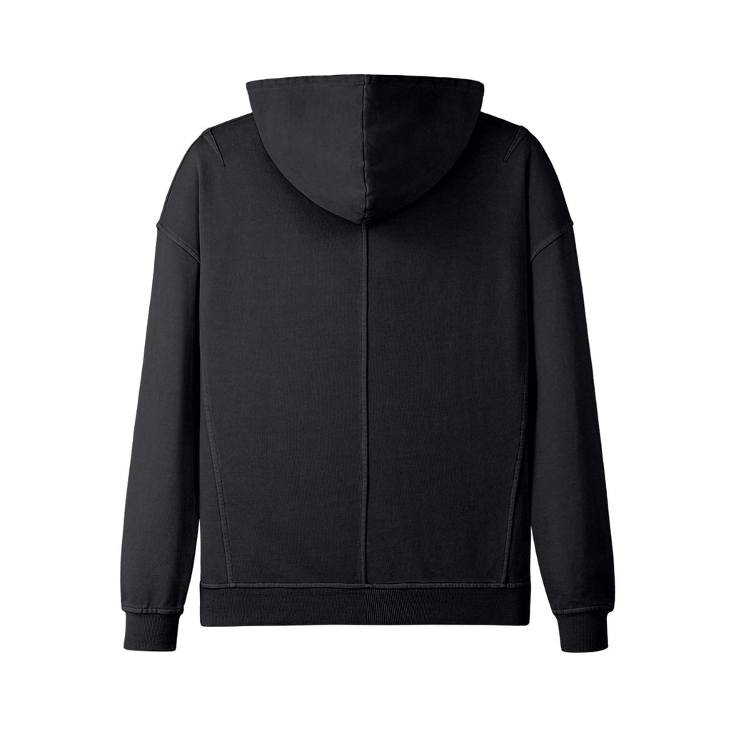Tarot Hoodie - The Sun Card Tarot Hoodie - Black Unisex Washed Slit Hem Turtleneck Hoodie