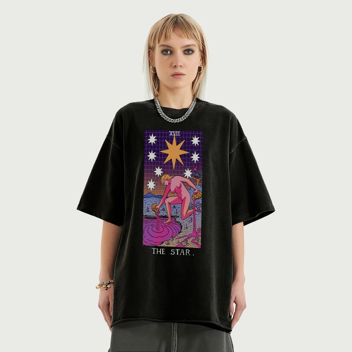 Vaporwave Shirt - Tarot Shirt - The Star - Unisex Loose T-shirt