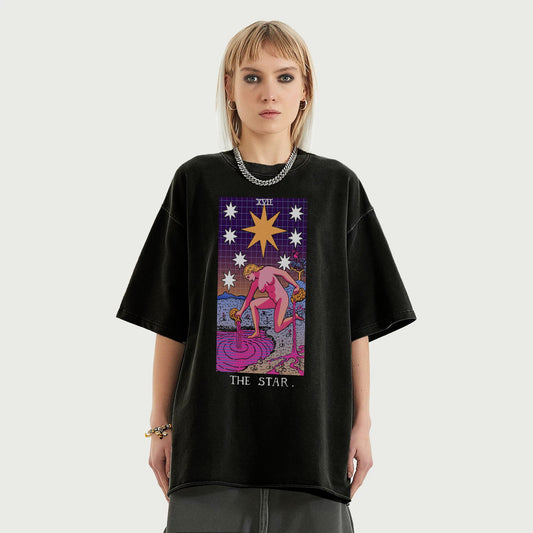 Vaporwave Shirt - Tarot Shirt - The Star - Unisex Loose T-shirt