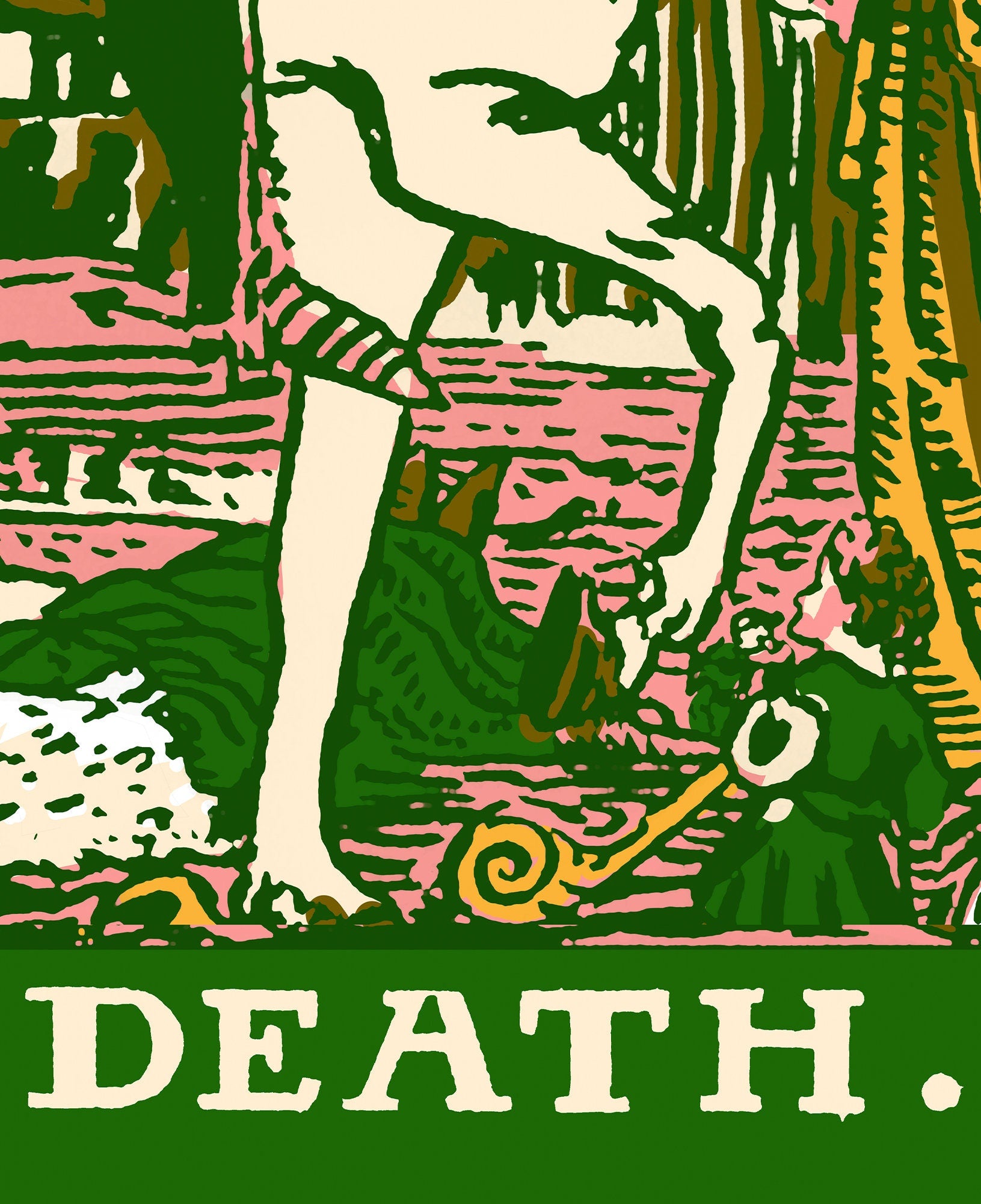 Death - Tarot Card Print - The Death Card Bubblegum goth punk Poster, No Frame