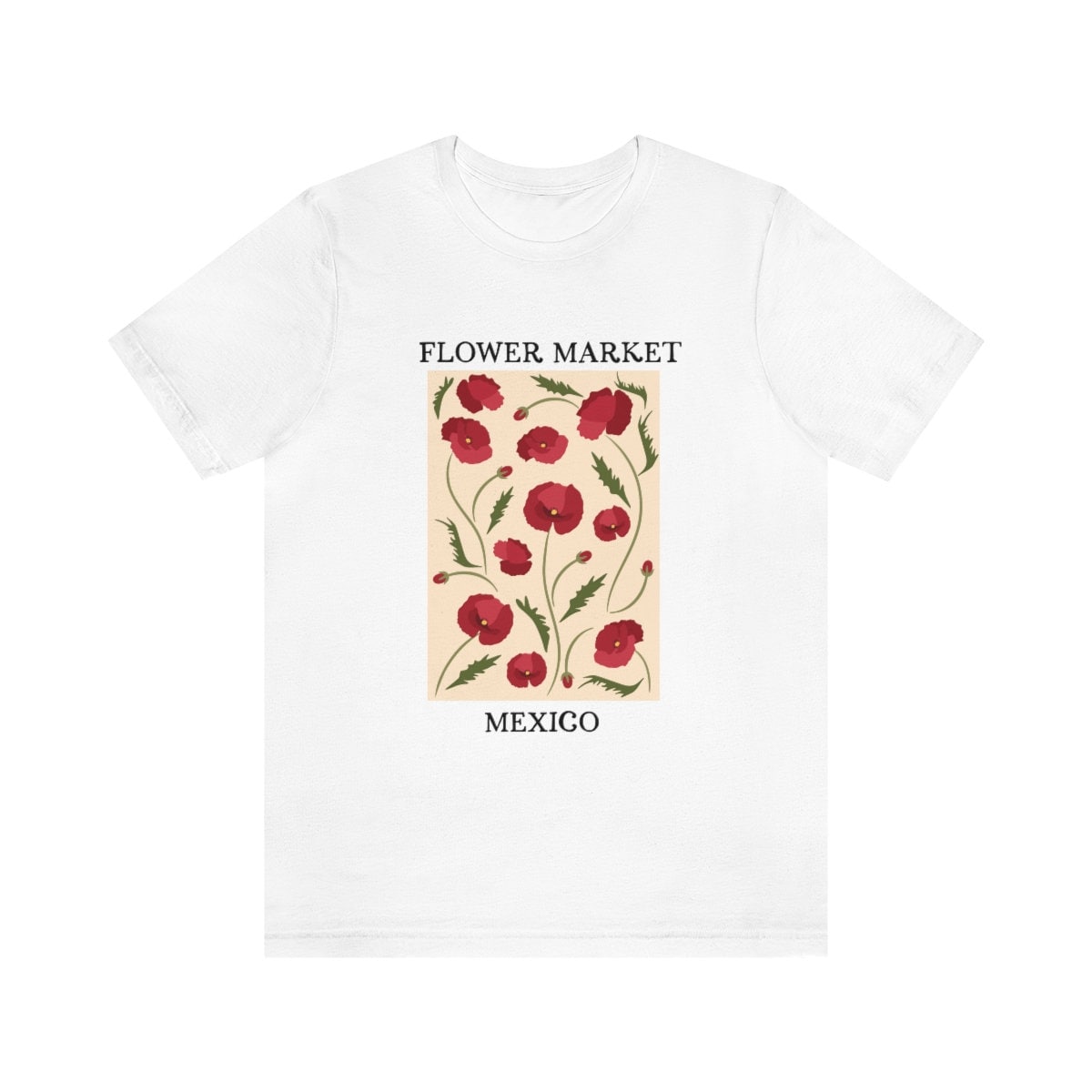 Flower Market Shirt - Mexico Flower Market tshirt- Jersey Short Sleeve Tee