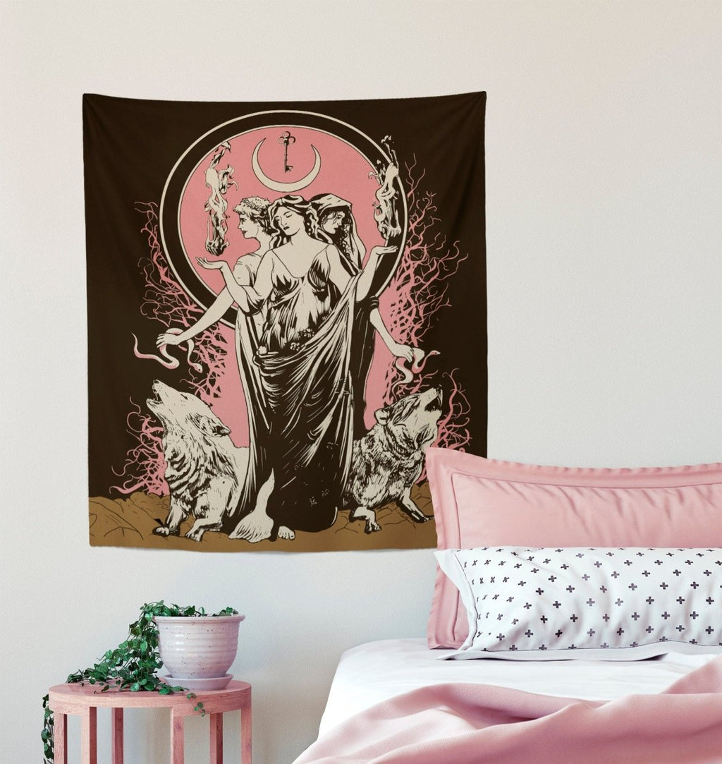 Hecate Tapestry - Wiccan Neapolitan Witch, Moon Goddess Wall Art