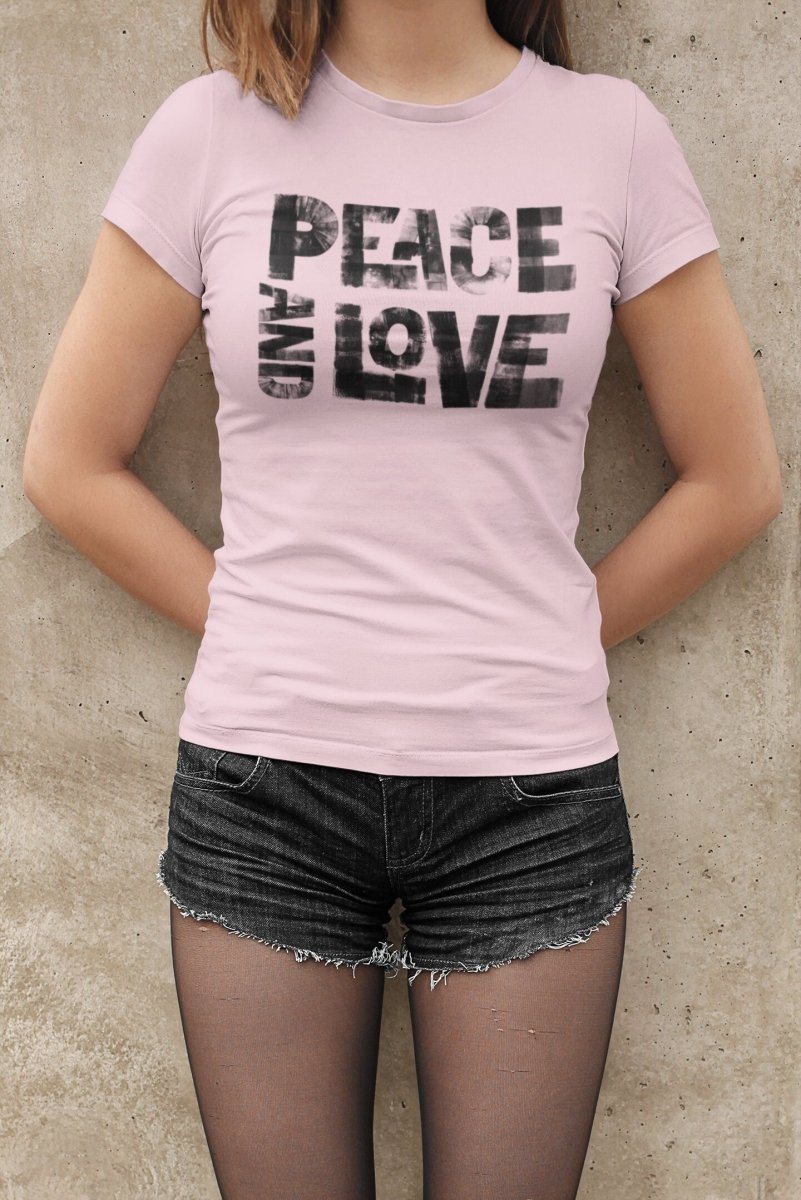 Graffiti Shirt - Pink tshirt - Peace And Love Shirt - Women's Favorite Tee