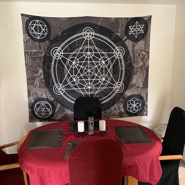 Sacred Geometry Tapestry Geometric Tapestry Wall Hanging by DesignBohemian
