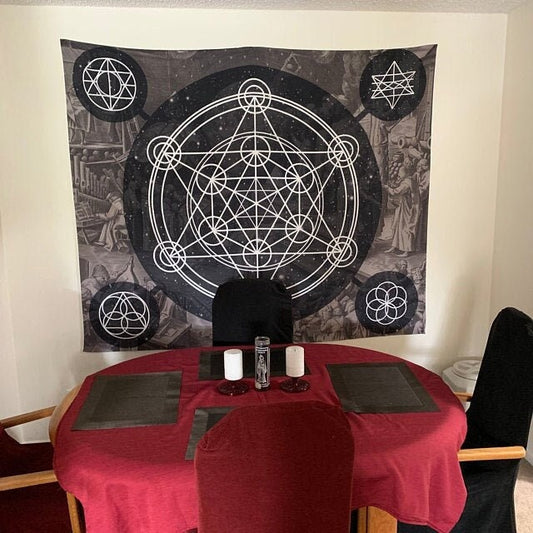 Sacred Geometry Tapestry Geometric Tapestry Wall Hanging by DesignBohemian