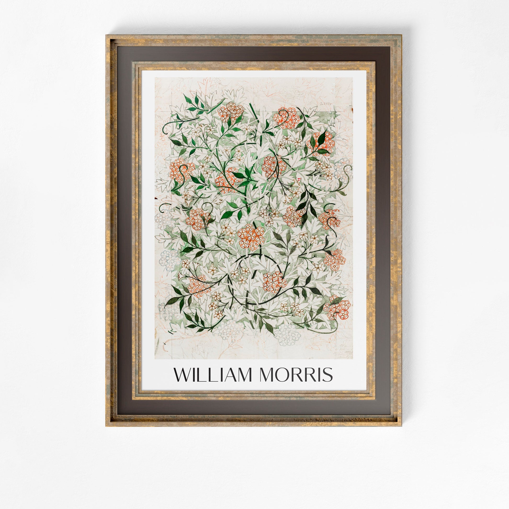 William Morris - Art Nouveau Poster Floral Print Bohemian Print Large Artwork - Jasmine pattern