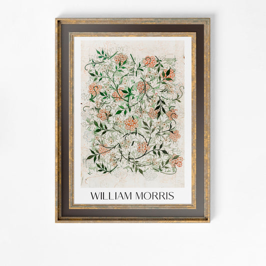 William Morris - Art Nouveau Poster Floral Print Bohemian Print Large Artwork - Jasmine pattern