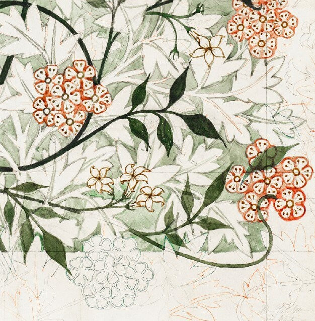 William Morris - Art Nouveau Poster Floral Print Bohemian Print Large Artwork - Jasmine pattern