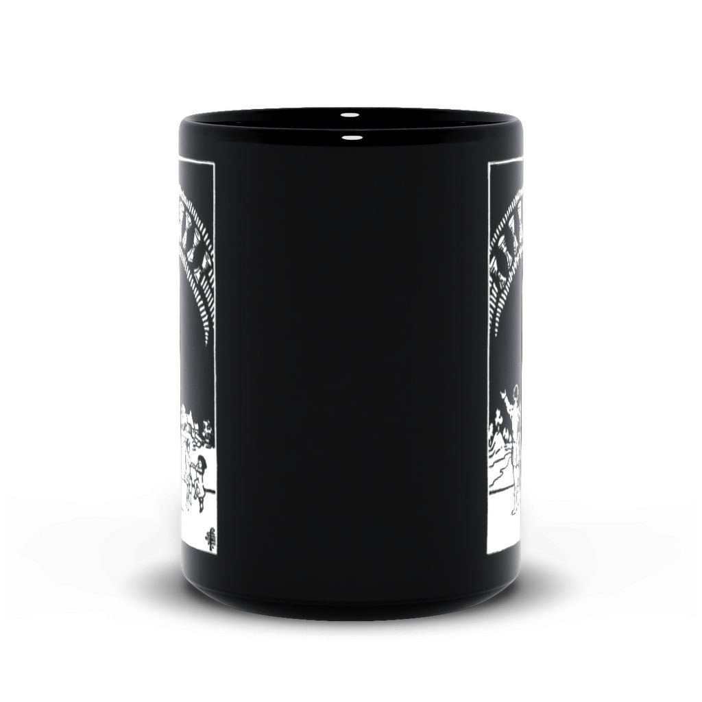 Ten of Cups Tarot Card Coffee Mug - Black and White