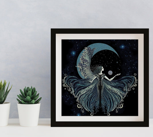 Fairy Print - Purple and Blue Fairy Goddess - Surreal Painting - For Your Sacred Space by DesignBohemian