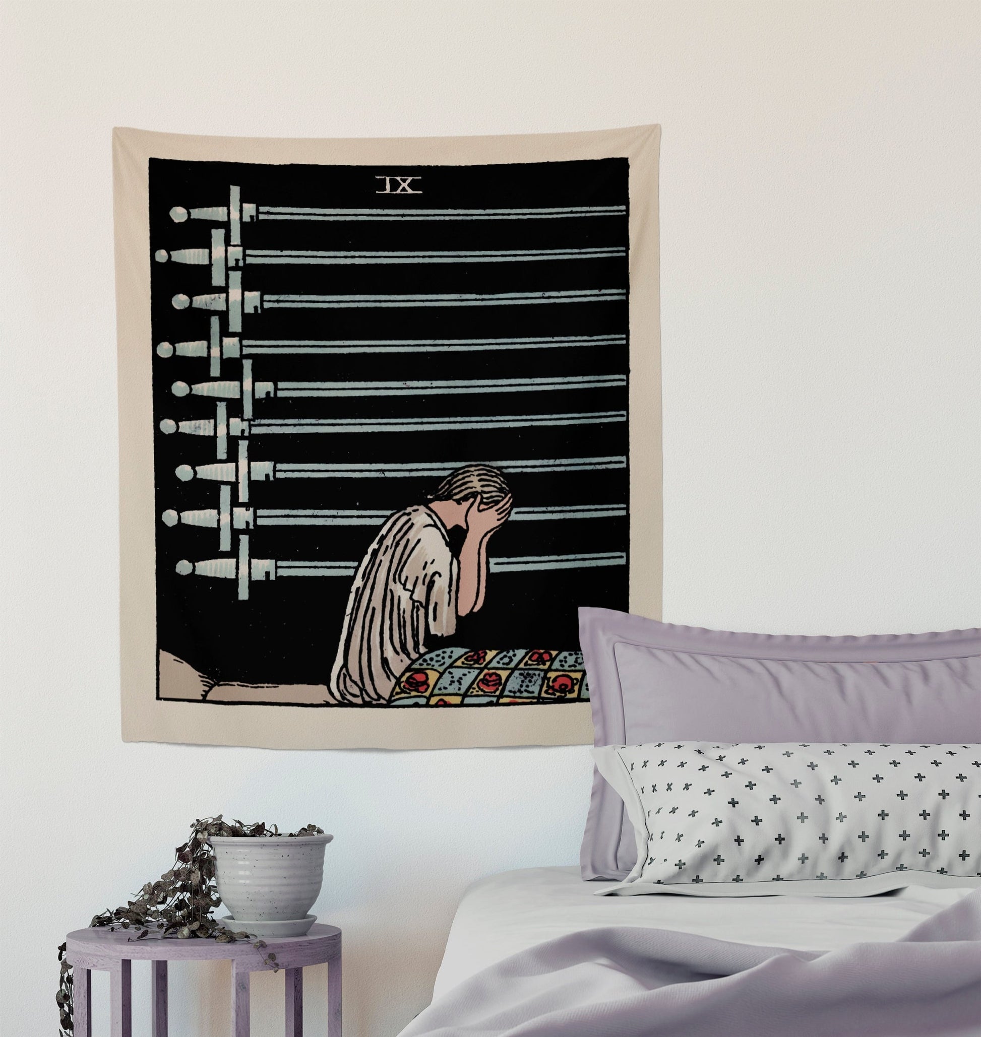 9 of Swords Tarot Card Tapestry - Rider Waite Design