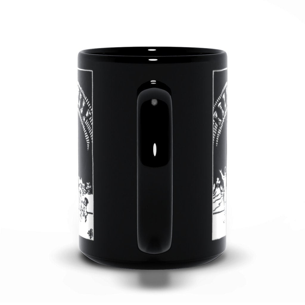 Ten of Cups Tarot Card Coffee Mug - Black and White