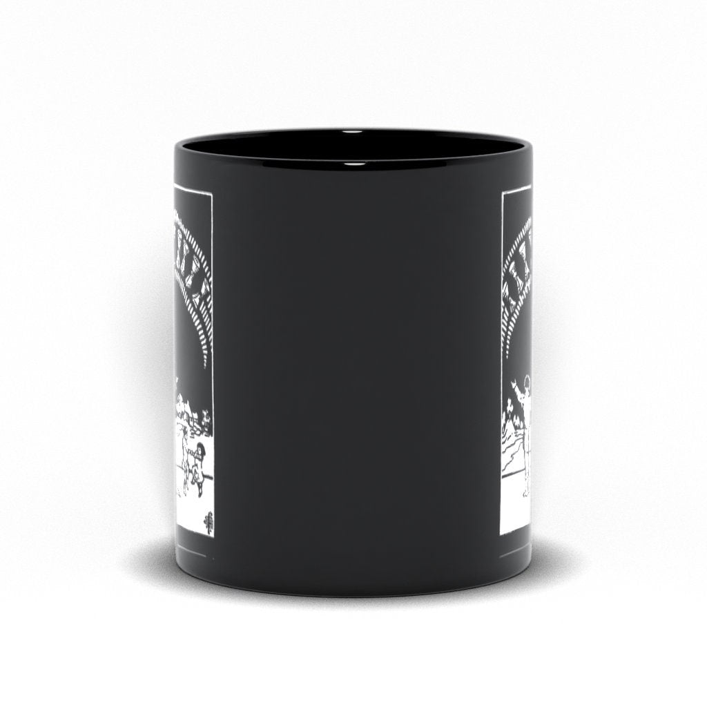 Ten of Cups Tarot Card Coffee Mug - Black and White