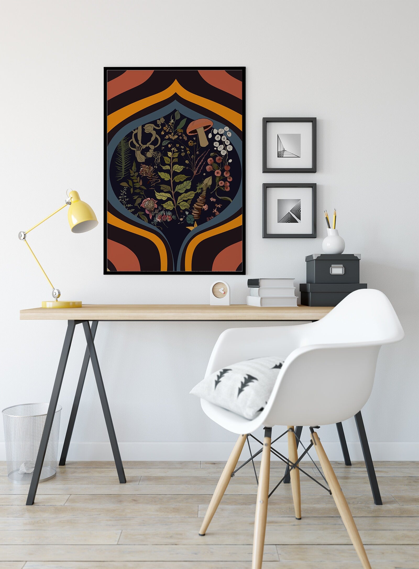 Botany Vintage Illustration - Psychedelic Botanical Print - Retro Floral