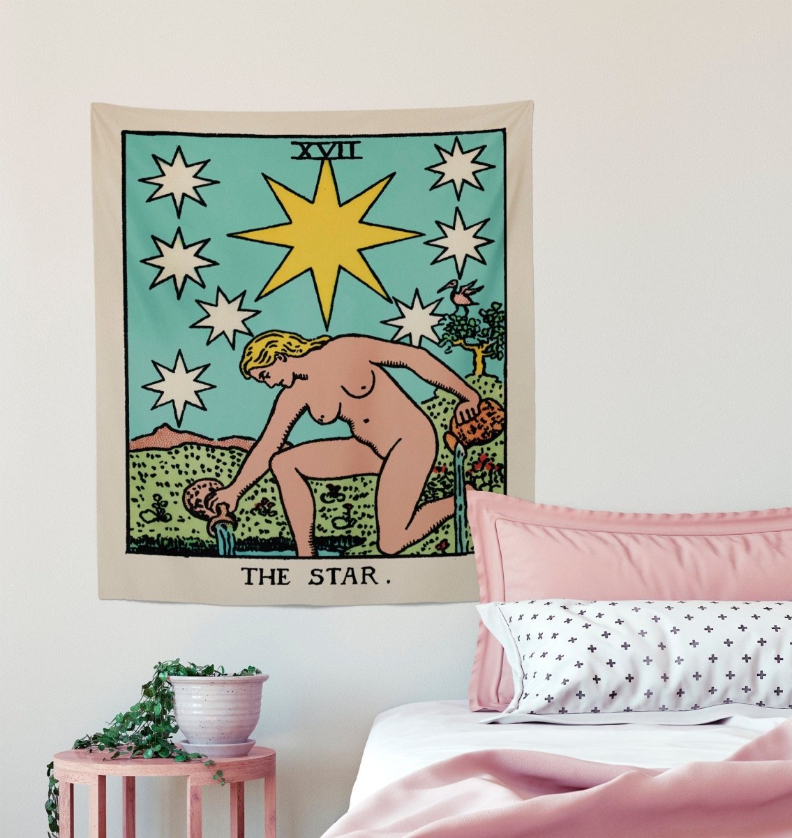 The Star Tarot Card Tapestry - Rider Waite Teal Turquoise Art