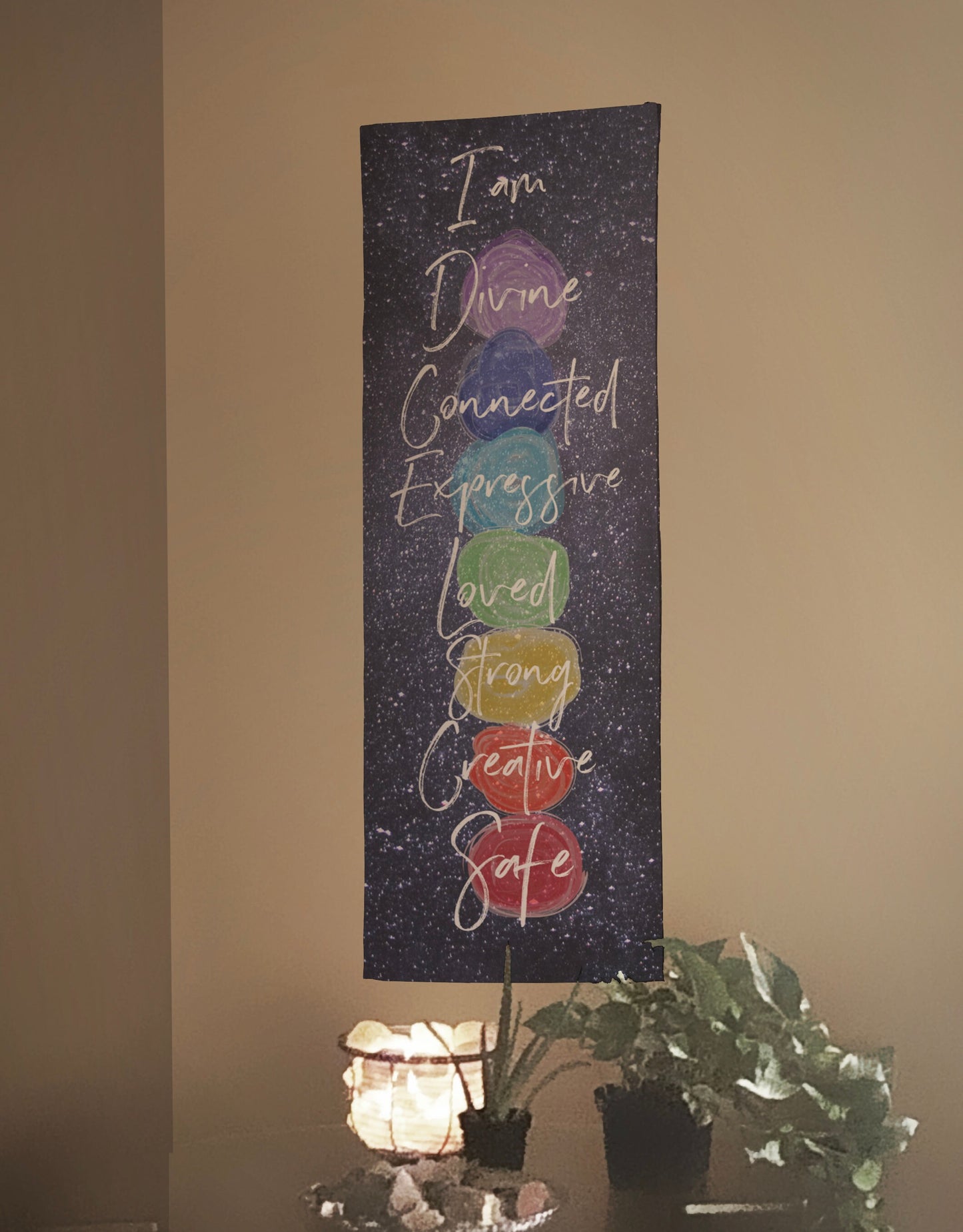 Chakra Tapestry - Positive Affirmations - Daily Meditations - Balance Energy Art by DesignBohemian