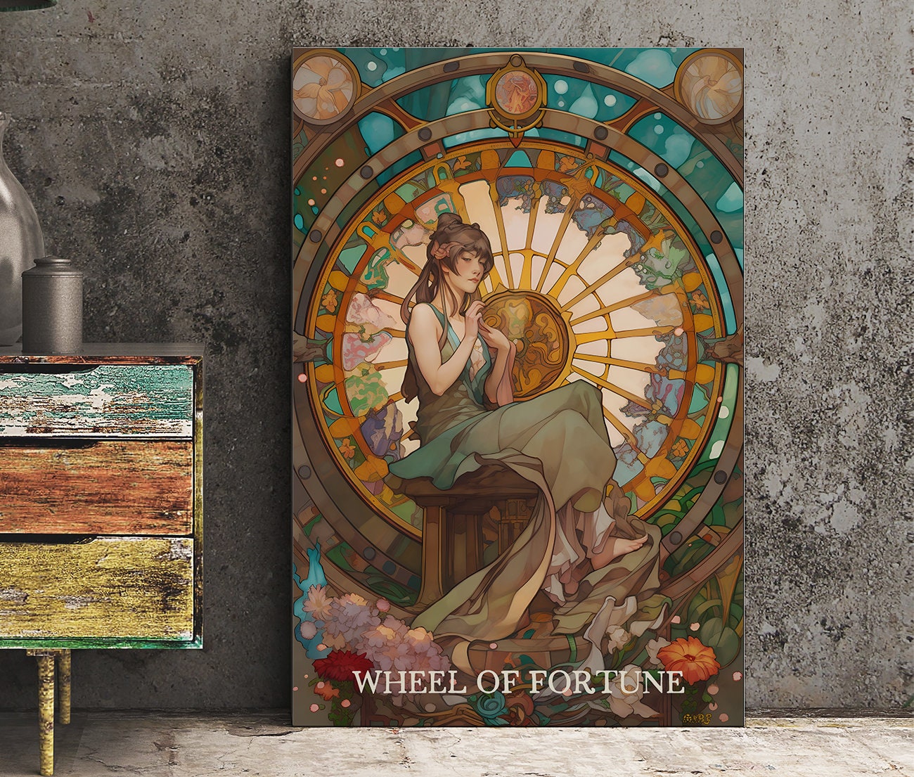 Wheel Of Fortune - Tarot Card Print - Tarot Card The Wheel Of Fortune Card Poster, No Frame