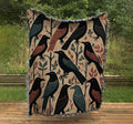 The Black Crows Folk Art Woven Throw Blanket