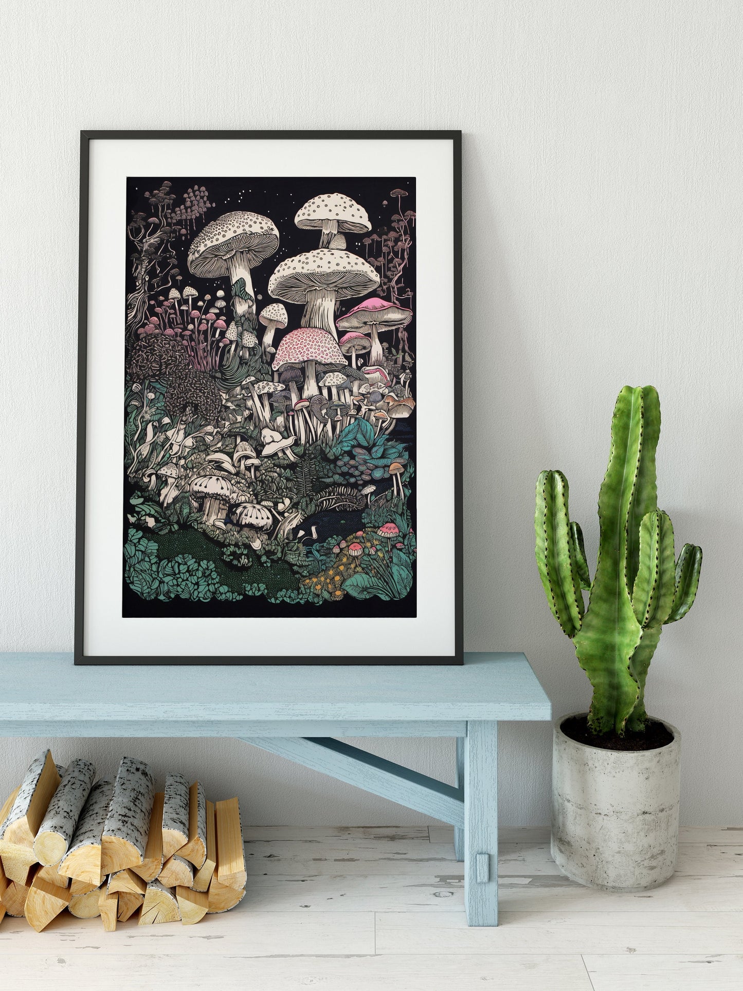 Mushrooms Illustration - Psychedelic Mushrooms Botanical Print by DesignBohemian