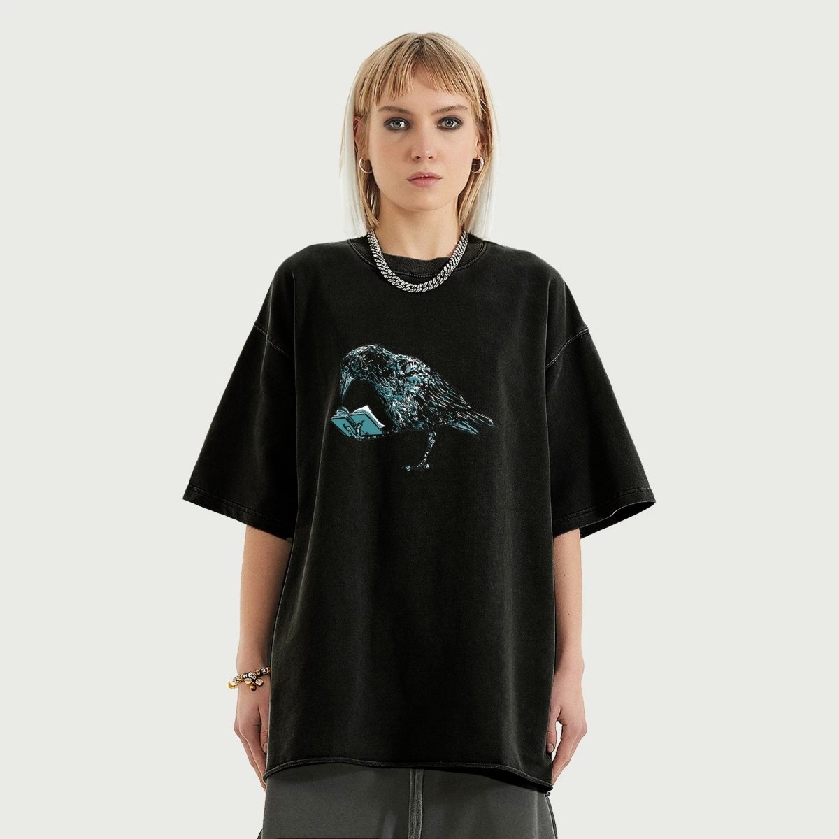 Crow Shirt - Raven Shirt - Crow Reading tshirt - Streetwear