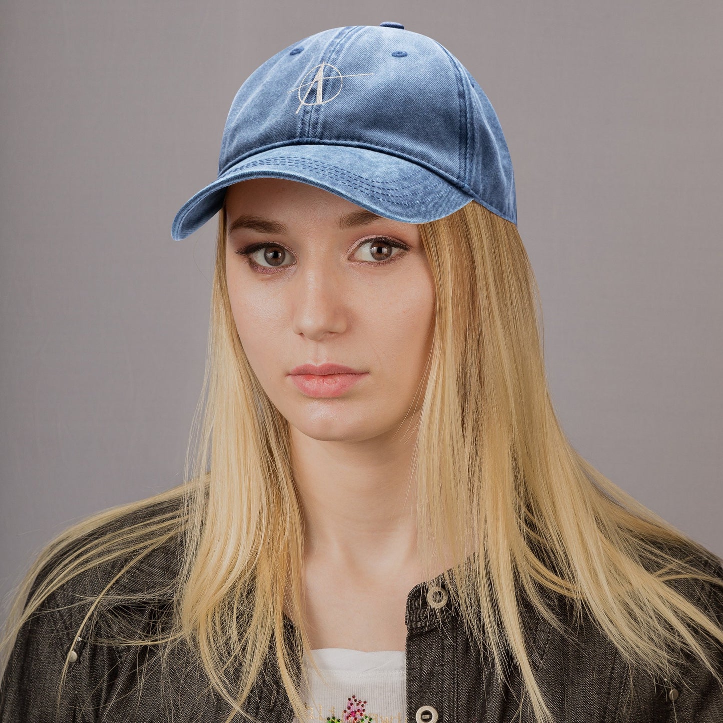 Anarchy Hat - Embroidered Denim Baseball Cap