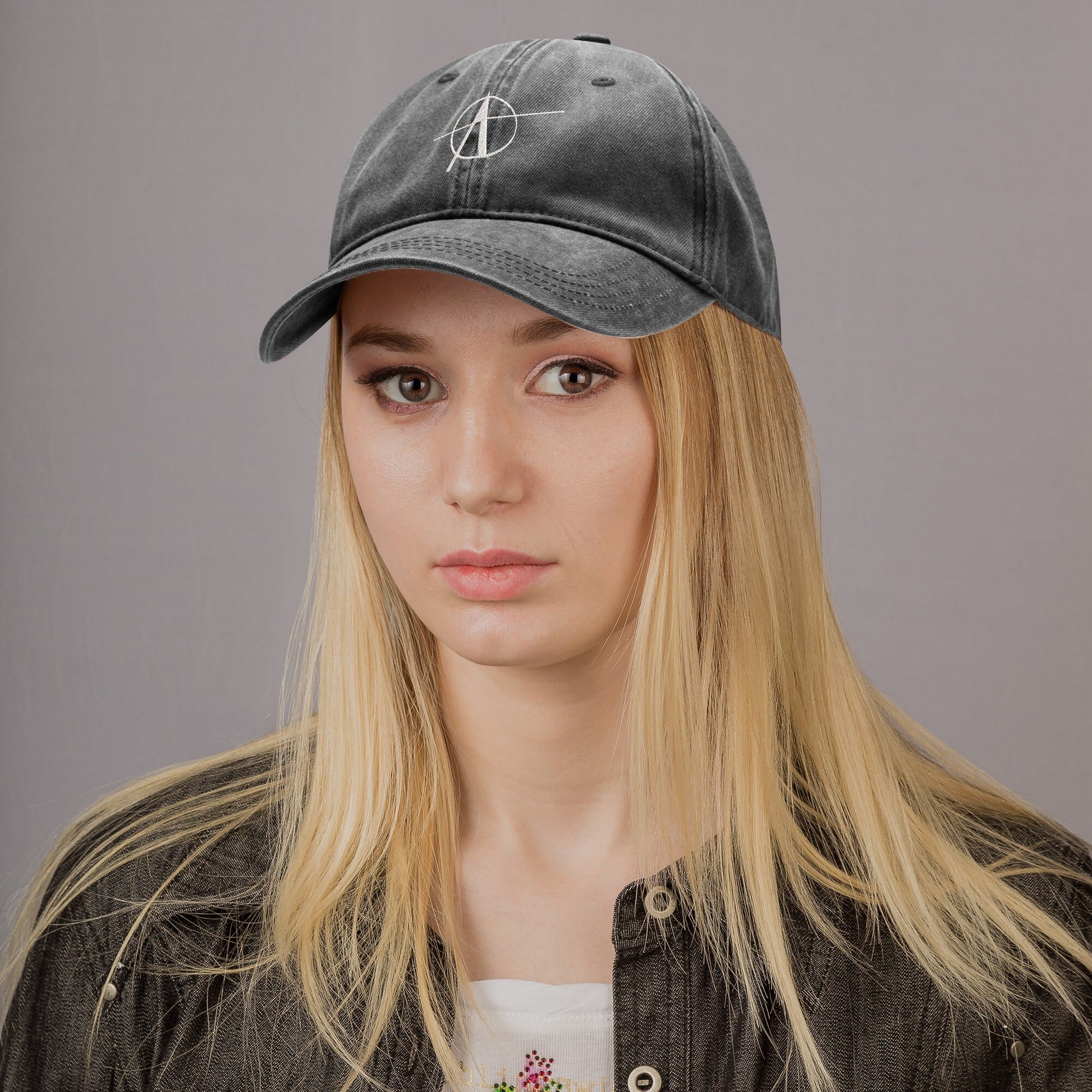 Anarchy Hat - Embroidered Denim Baseball Cap