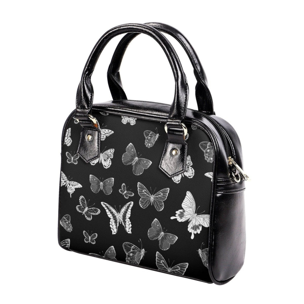 Small Butterfly Handbag - Black Butterflies Bag - Cute Gothic Purse