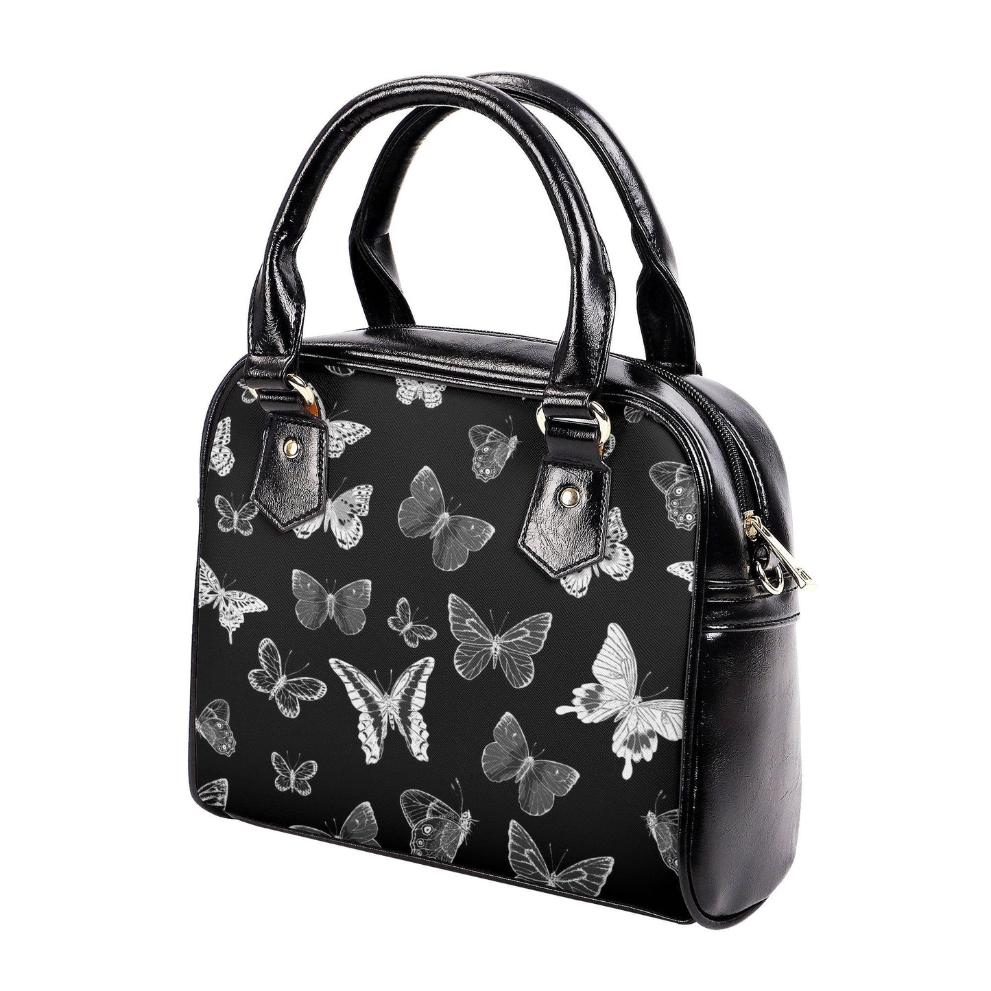 Small Butterfly Handbag - Black Butterflies Bag - Cute Gothic Purse