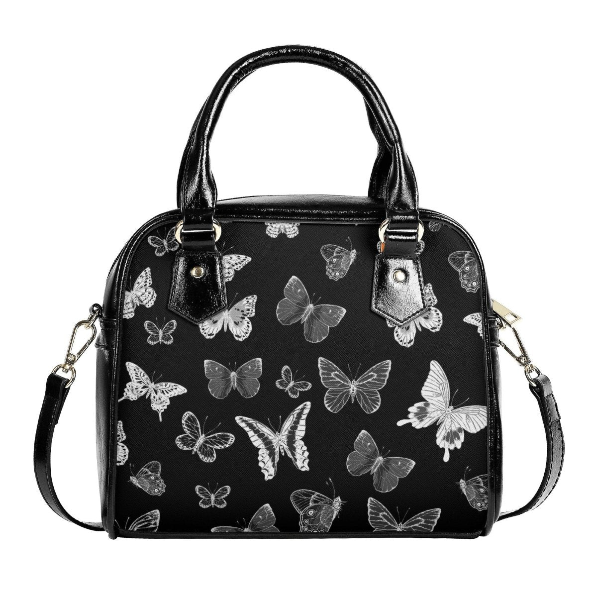 Small Butterfly Handbag - Black Butterflies Bag - Cute Gothic Purse