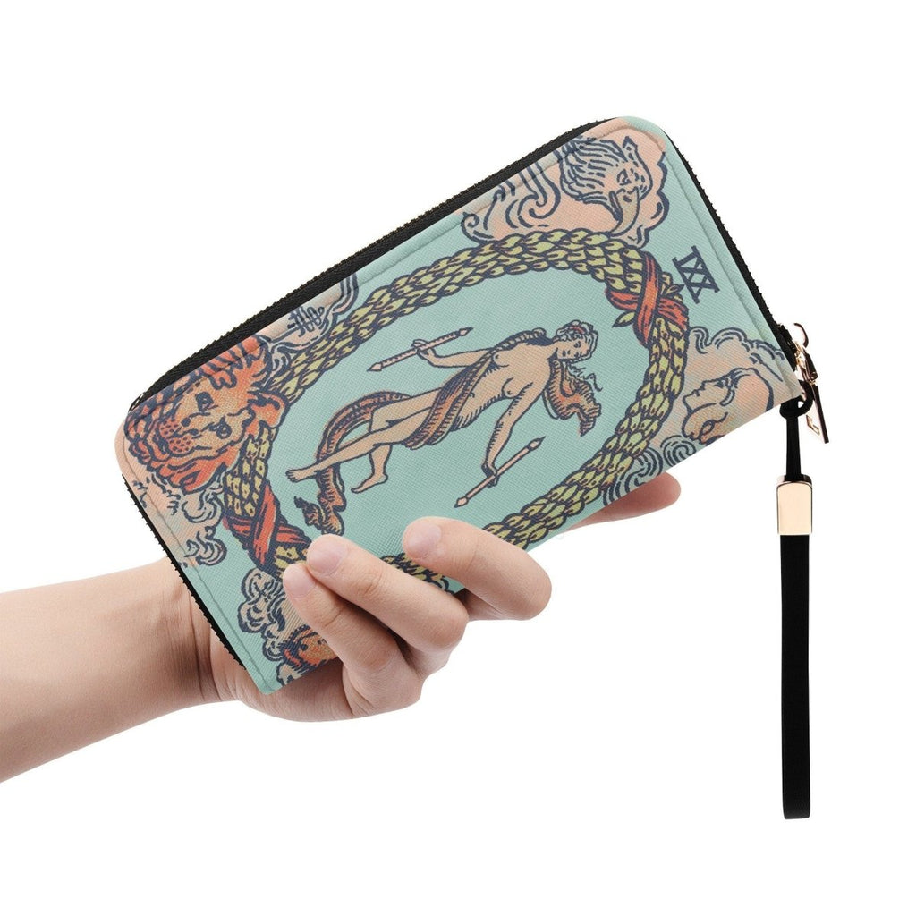 The World Card Wallet - Tarot Wallet - Blue Casual Clutch Wallet