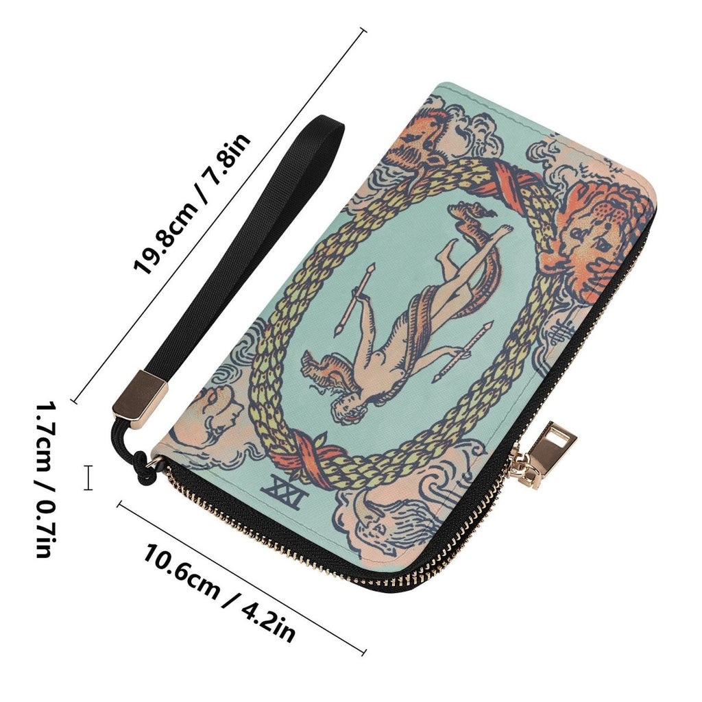 The World Card Wallet - Tarot Wallet - Blue Casual Clutch Wallet