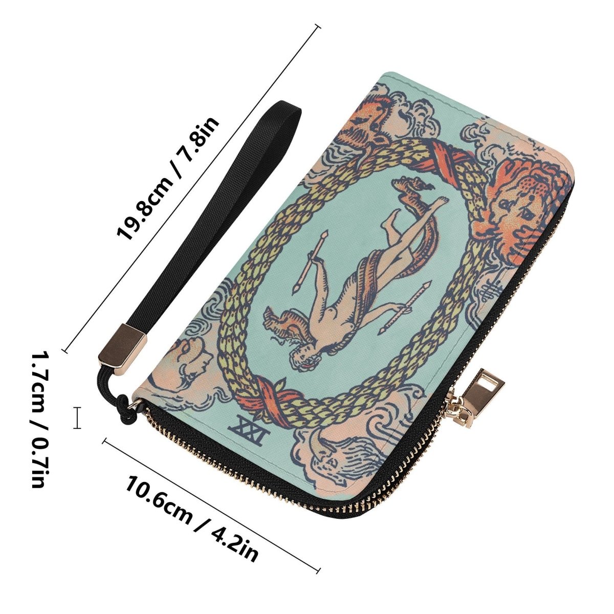 The World Card Wallet - Tarot Wallet - Blue Casual Clutch Wallet