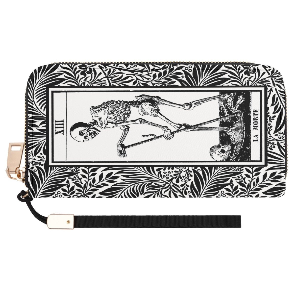 Tarot Wallet - Skeleton - Marsille Tarot - Black White - Casual Clutch Wallet