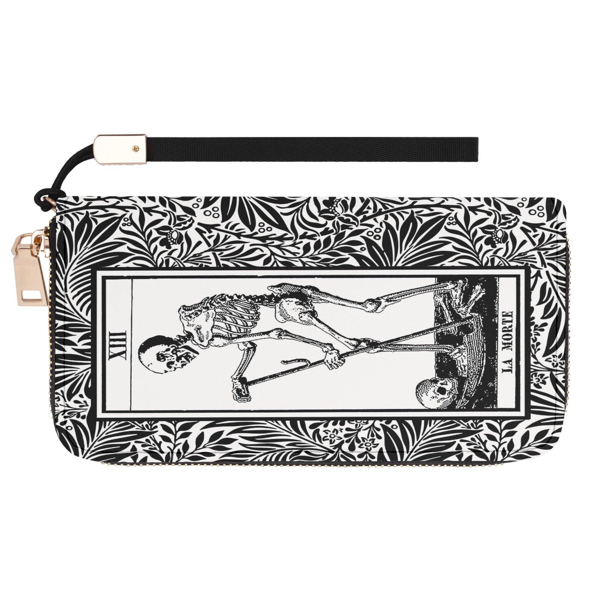 Tarot Wallet - Skeleton - Marsille Tarot - Black White - Casual Clutch Wallet