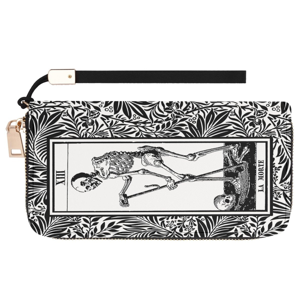 Tarot Wallet - Skeleton - Marsille Tarot - Black White - Casual Clutch Wallet