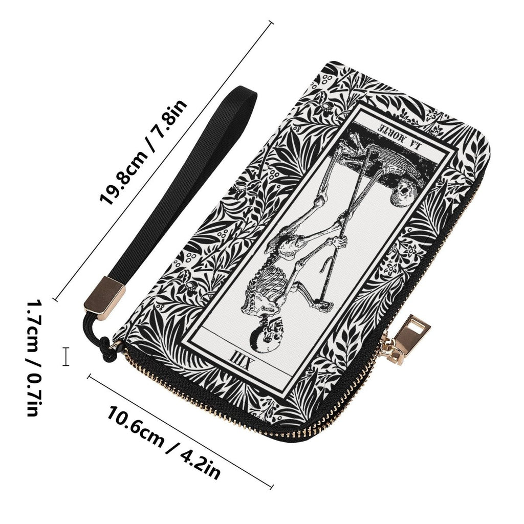 Tarot Wallet - Skeleton - Marsille Tarot - Black White - Casual Clutch Wallet