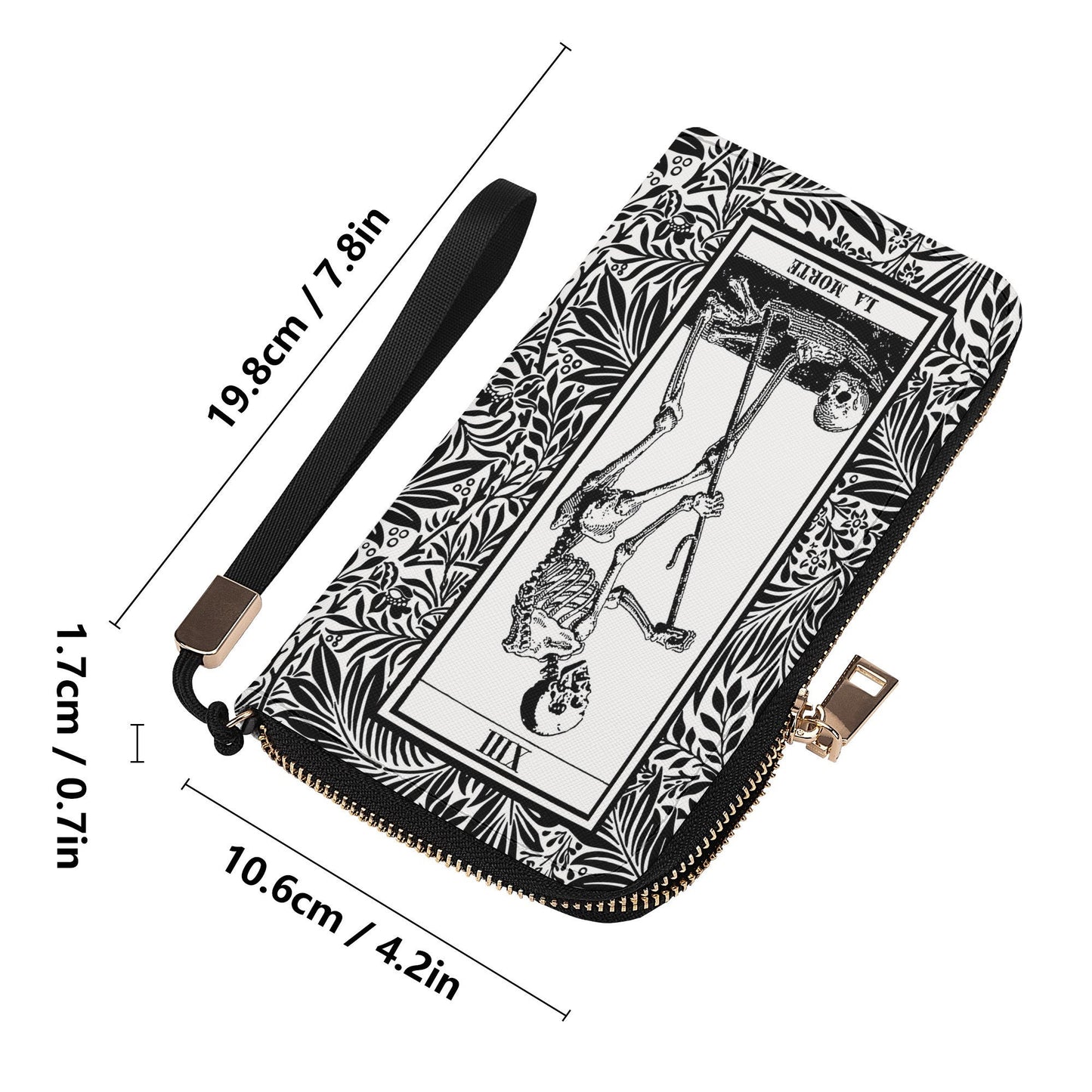 Tarot Wallet - Skeleton - Marsille Tarot - Black White - Casual Clutch Wallet
