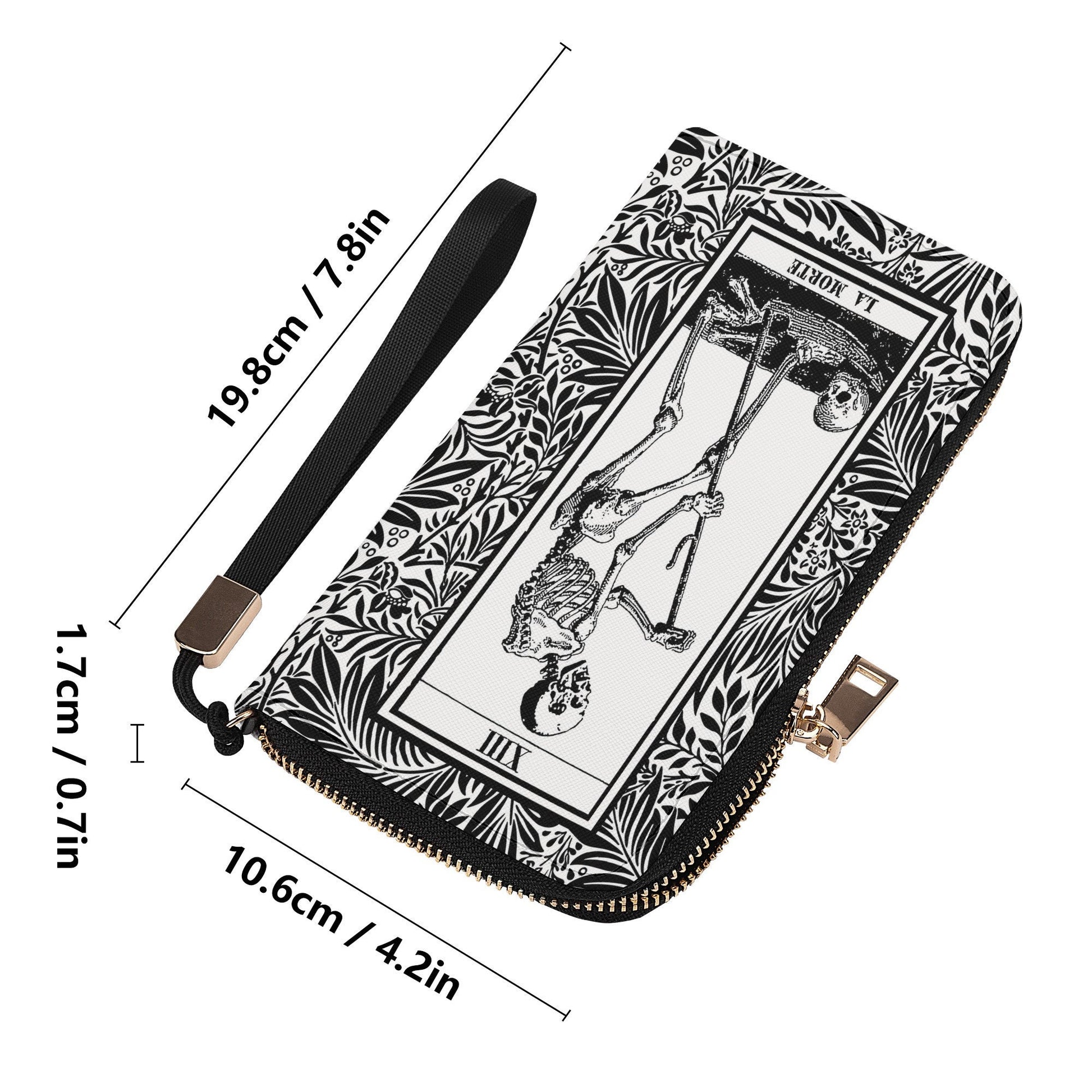 Tarot Wallet - Skeleton - Marsille Tarot - Black White - Casual Clutch Wallet