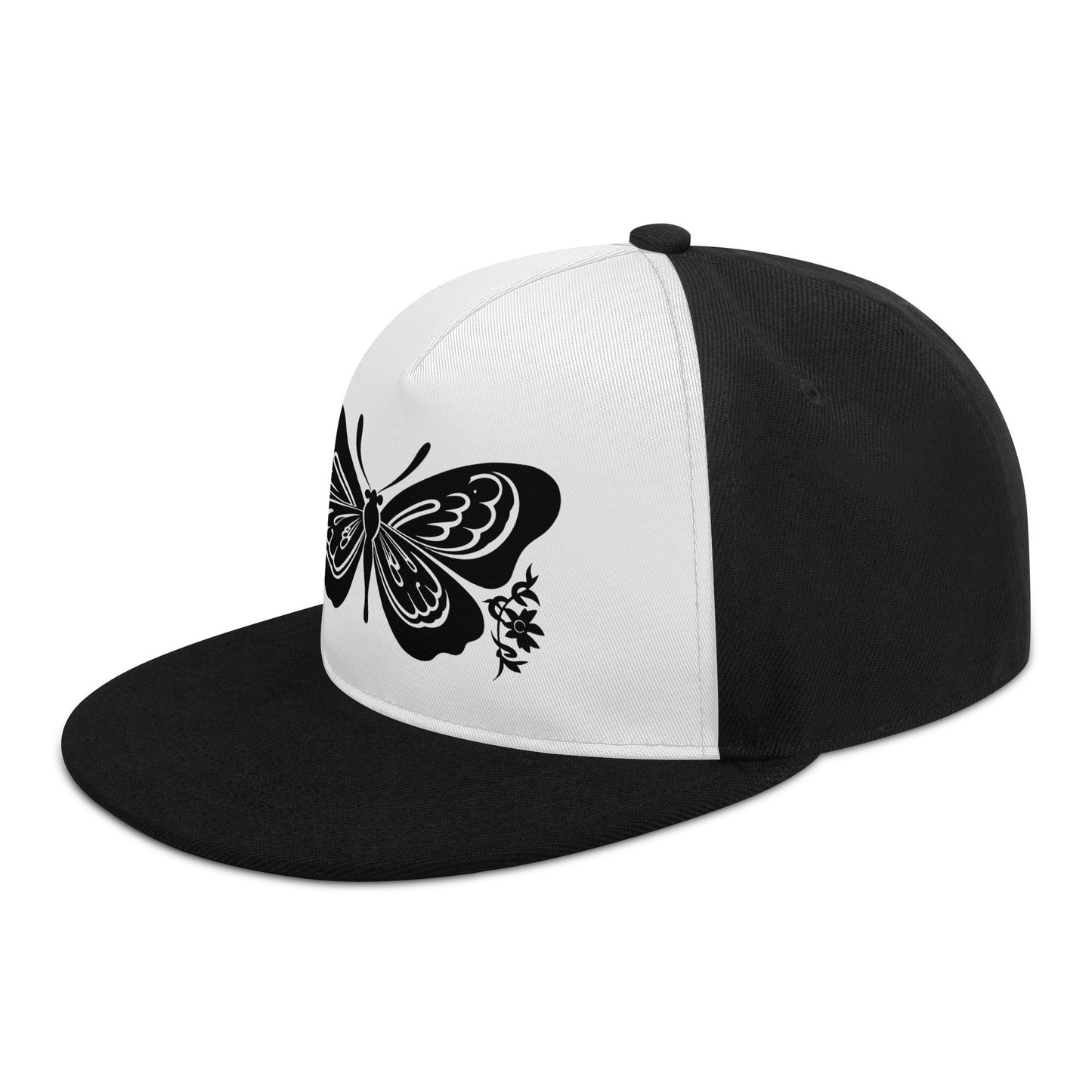 Butterfly Hat - Streetwear Hat - Black and White - Front Printing Casual Hip-hop Hats
