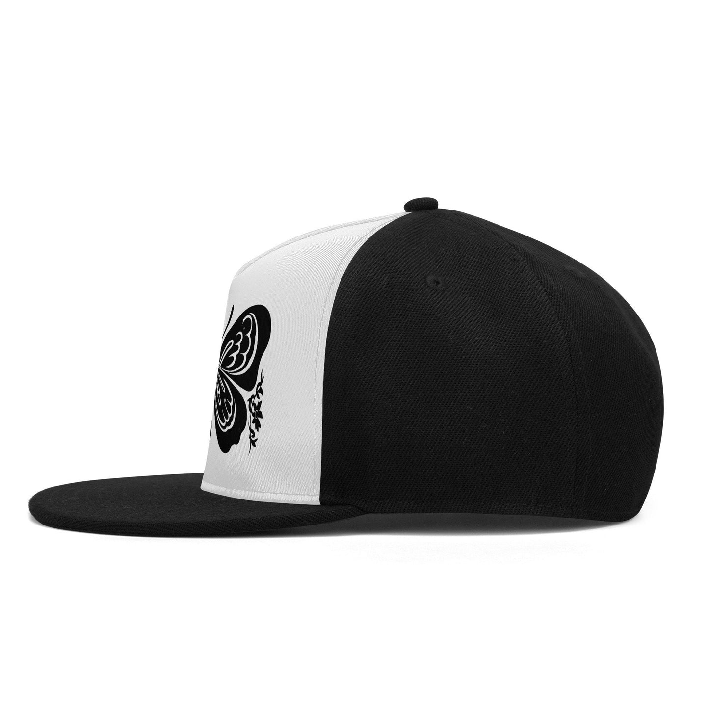 Butterfly Hat - Streetwear Hat - Black and White - Front Printing Casual Hip-hop Hats