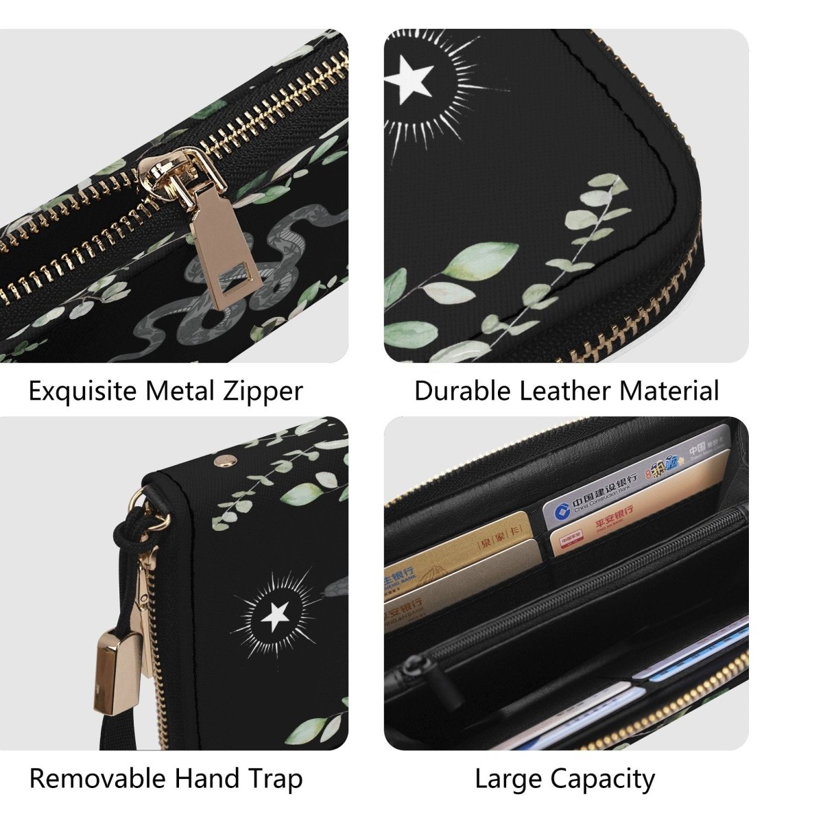 Snake Wallet - Casual Clutch Wallet - Slim Wallet - Wristlet Wallet