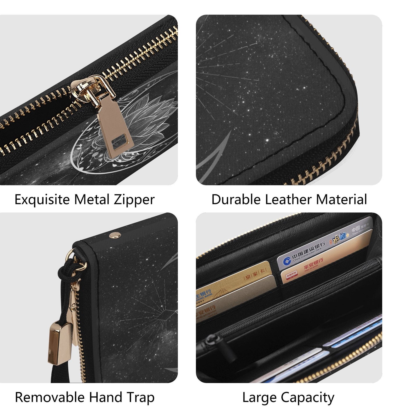 Gothic Moon Wallet - Witchy Purse - Goth Wallet - Wristlet - Casual Clutch Wallet
