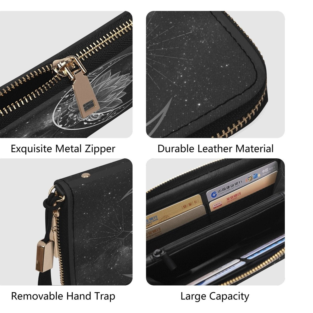 Gothic Moon Wallet - Witchy Purse - Goth Wallet - Wristlet - Casual Clutch Wallet