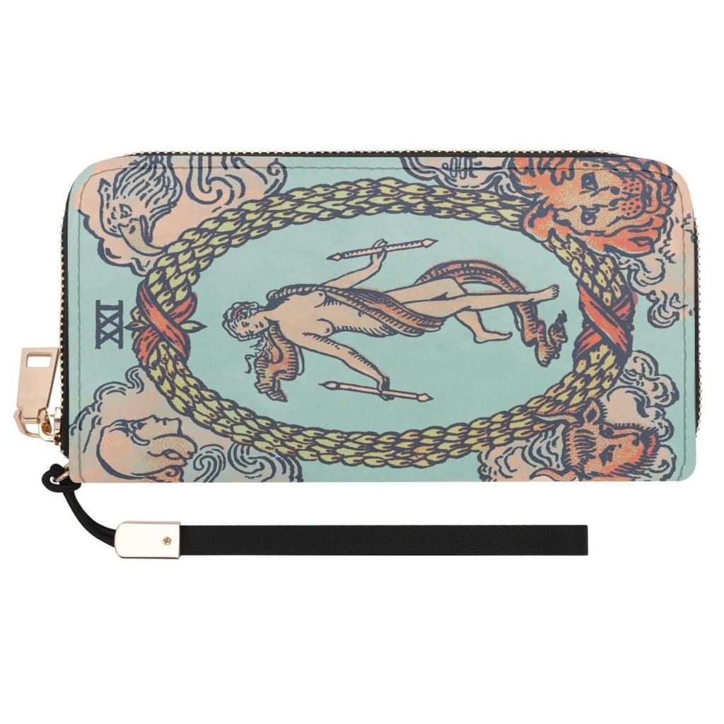 The World Card Wallet - Tarot Wallet - Blue Casual Clutch Wallet