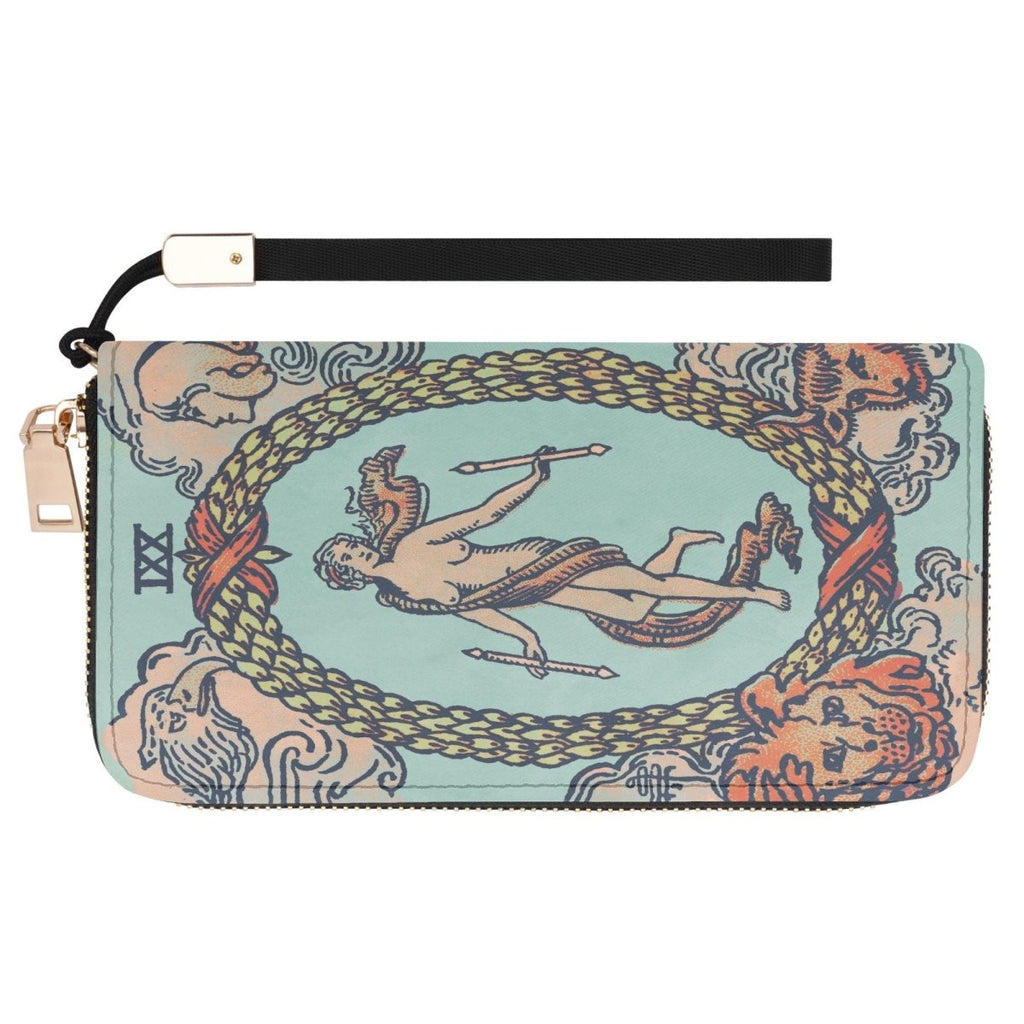 The World Card Wallet - Tarot Wallet - Blue Casual Clutch Wallet