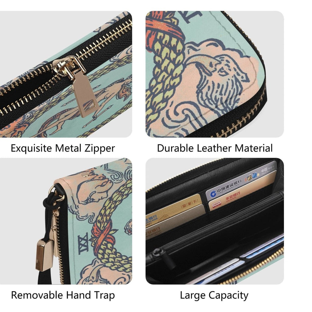 The World Card Wallet - Tarot Wallet - Blue Casual Clutch Wallet