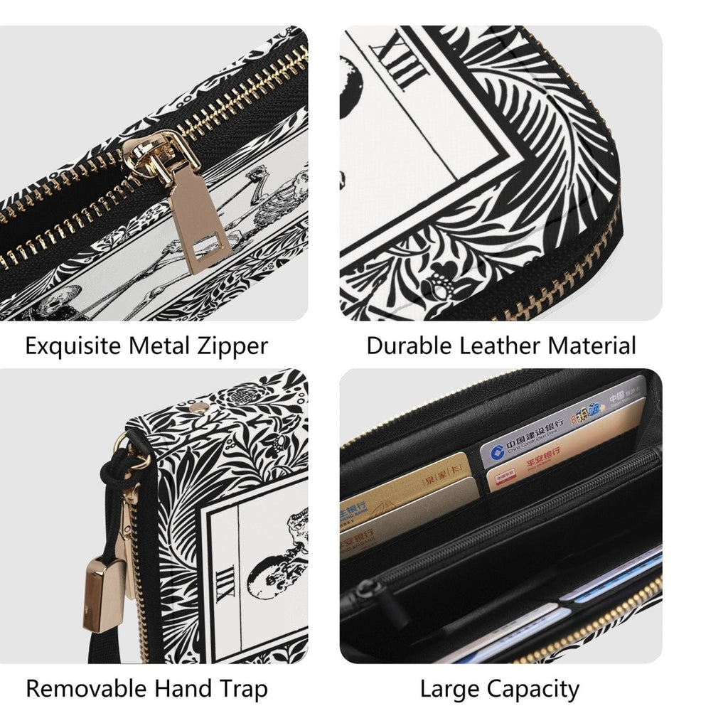 Tarot Wallet - Skeleton - Marsille Tarot - Black White - Casual Clutch Wallet