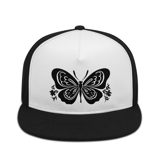 Butterfly Hat - Streetwear Hat - Black and White - Front Printing Casual Hip-hop Hats